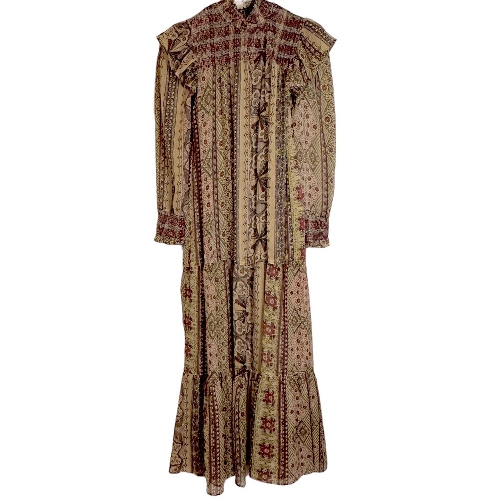 Anthropologie Llani Smocked Midi Dress Size XS NWT‎